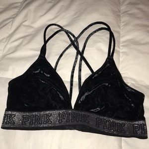 Black velvet bralette
